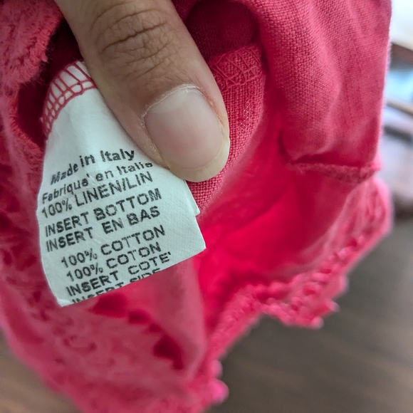 Hot pink linen dress - Picture 3 of 3